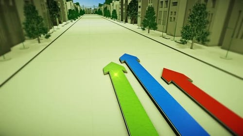 Business Growth Arrow In The City Hd V.3