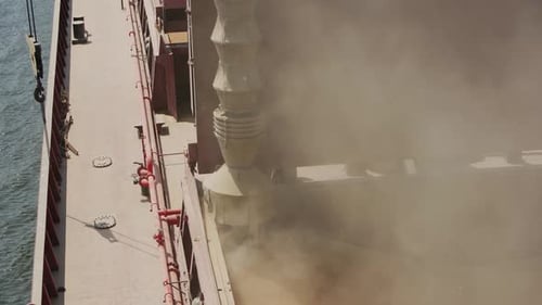 Grain Loading to Bulker Ship Cargo Container at Sea Grain Terminal in Seaport Wheat Shipment From