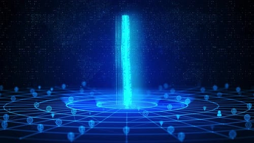 Search Button Text Future Digital Technology Ai Cyber Space Deep Learning Background