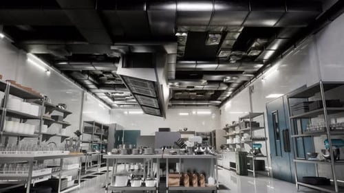 Professional Kitchen , View Counter In Stainless Steel