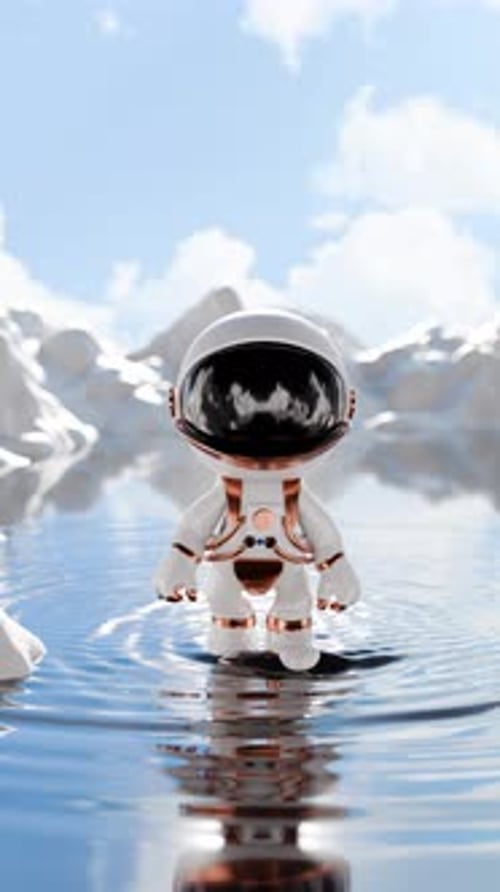 Cartoon Astronaut Loop Animation Satisfying Video