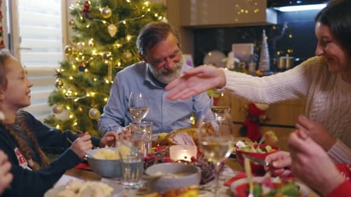 Christmas Holidays in Family Circle Happy Adorable Caucasian Family Relatives with Two Amazing Kids