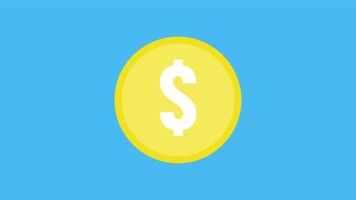 Animated Golden Dollar Coin with Smooth Rotation