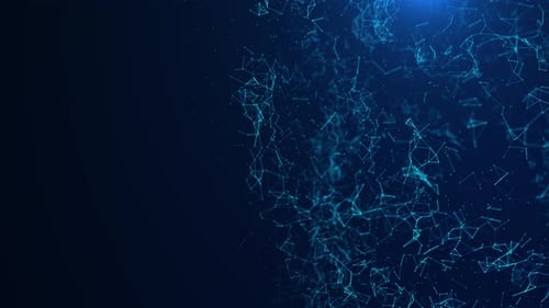 Blue Blockchain Technology Animation: Network Connection Concept - Digital Futuristic Background
