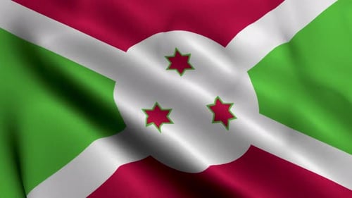 Burundi Flag Waving Realistic Seamless Loop