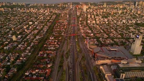 Highway and river from above Descending