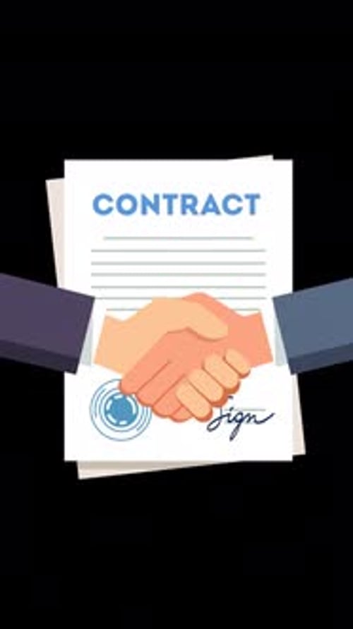 Businessmen Shaking Hands Vertical Animation Alpha Channel