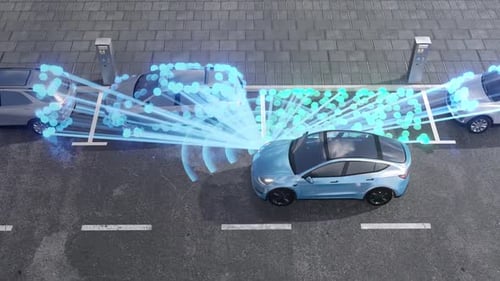 Autonomous Car Parallel Parking Technology Animation