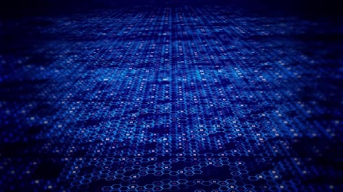 Futuristic Digital Particles Cyberspace Tech Big Data Network Connections Server Hispeed