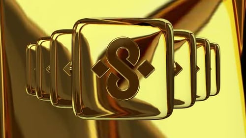 Luxury Business Background, Gold Cubes, Figures, Reflection, 3D Render, Exclusive