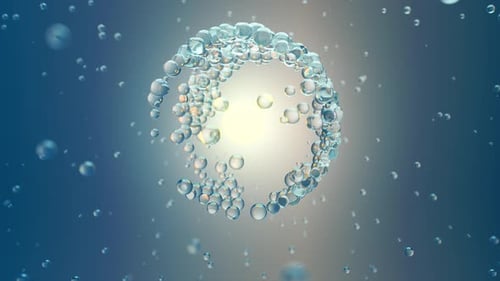 Abstract Bubbles Forming Dynamic Spiraling Geometric Shape Loop