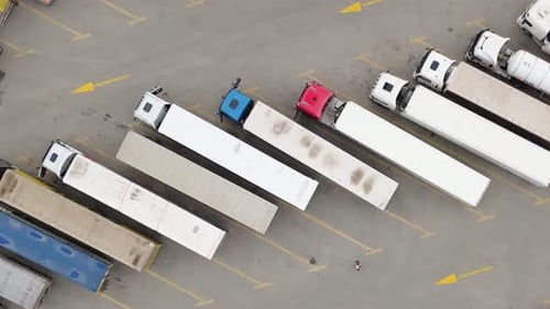 Special Parking Lot Full Of Lorry Trucks (Commercial)