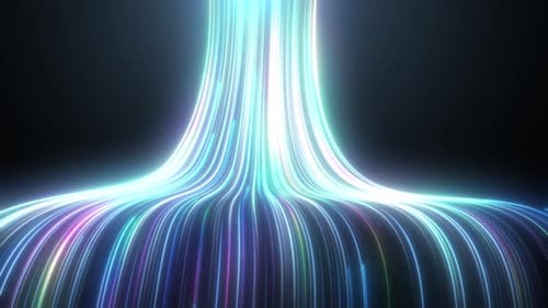 Futuristic Abstract Data Flow with Glowing Light Lines