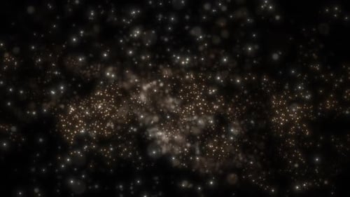 Abstract Golden Shimmering Dust Particles Background