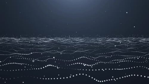 Abstract Digital Wave Flowing Particles Loop Background
