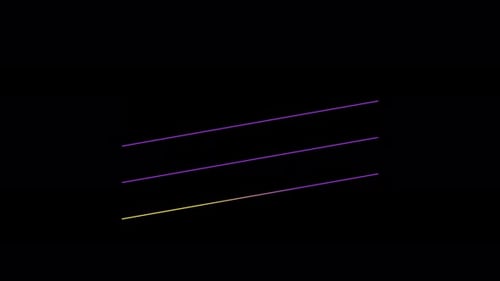 Collection d'aspects : animation colorée et inclinée du tiers inférieur avec de fines lignes émergeant du centre