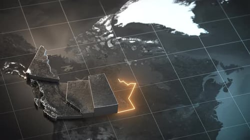 Animated 3D Canada Map with Provinces Reveal