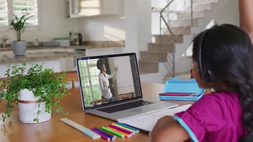 Child Studies During Video Conference at Home