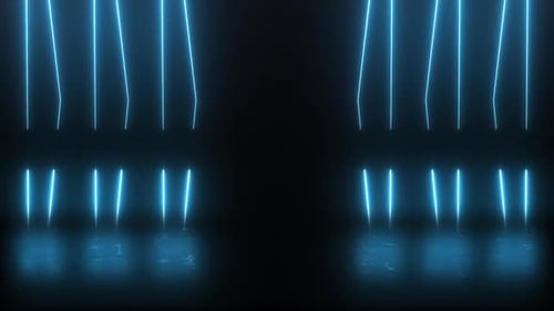 Pulsating Blue Neon Lines Stage Loop Background