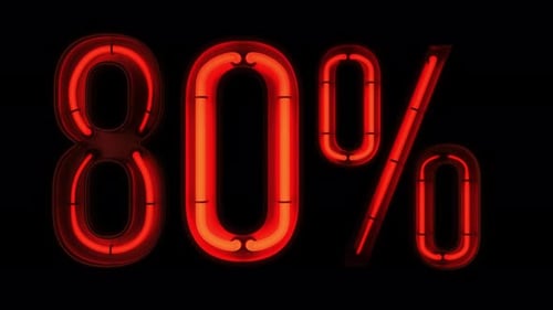 Flickering Neon 80 Percent Text Animation