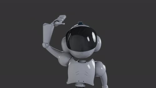 3D Animated Robot Waving Hello for Technology Content