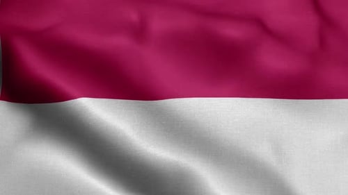 Dynamic Waving Red and White Flag Animation