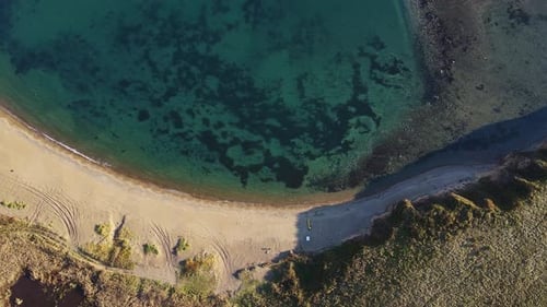 Birdseye View of Beach and Water in Natural Landscape