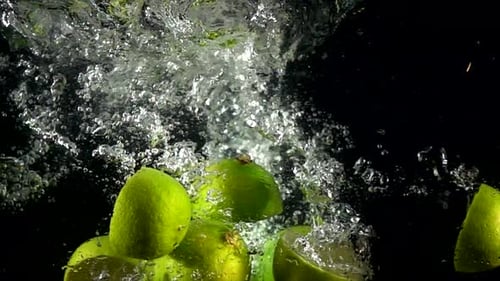 Limes Plunging into Water