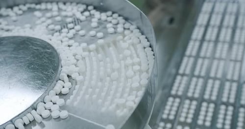 Factory Equipment and Machine Conveyor Industrial Pharmaceutical Concept
