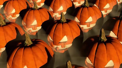 Spooky Halloween Pumpkins Looping Background Animation