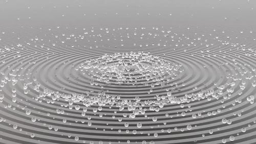 Abstract Ripple Wave With Floating Glass Spheres – Minimal Futuristic Background Animation