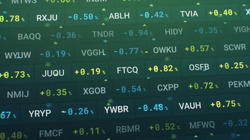 Market Tickers. Digital Animation of Market Prices Changing. Animation