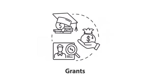 Grants concept icon line animation