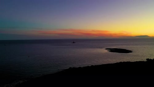 Beautiful dusk view for sky waters and land