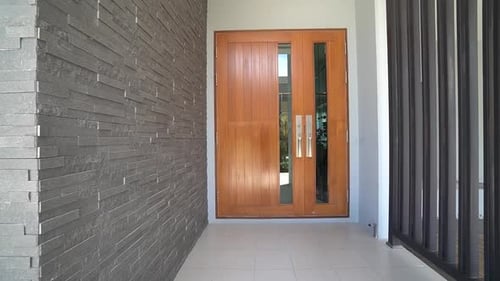 Modern Elegant Brick Wall Home Entry Hallway, No People
