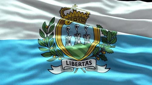 San Marino Flag Waving Seamless Loop