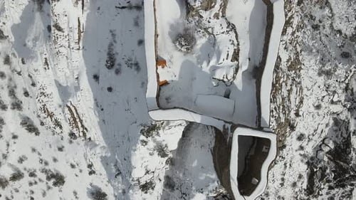 Aerial View Old Stone Structure