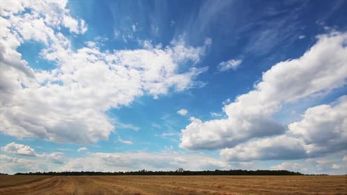 Clouds moving over yellow field