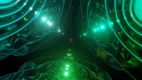 Hypnotic VJ Loop with a Seamless 3D Kaleidoscope Abstract Background Evoking a Trippy and