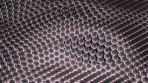 Abstract Geometric Cylinders Waving Pattern Animation