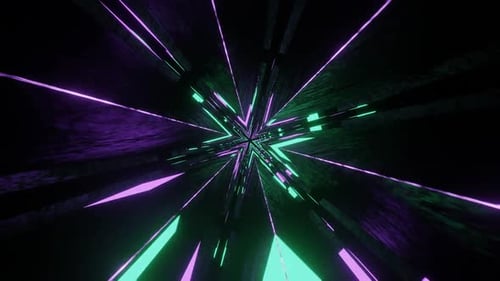 Purple And Turquoise Neon Glow Hex Star Backgriund Vj Loop In HD