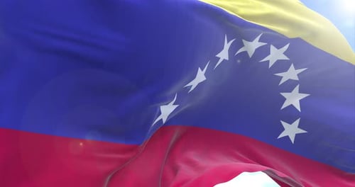 Realistic 3D Venezuela Flag Waving in Wind Loop