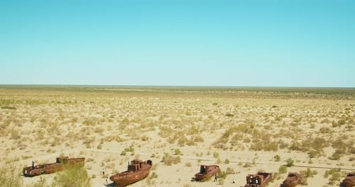 Aral Sea desert Sea Ships remains at Muynak Karakalpak Uzbekistan Soviet era 1 of 50