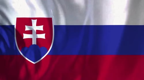 Slovakia National Flag Waving Loopable Animation Background