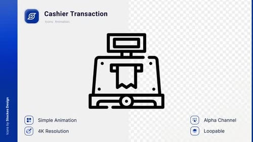 Animated Minimalist Cashier Transaction Icon