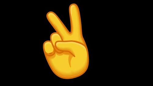 Pulsing Peace Sign Hand Emoji Animation