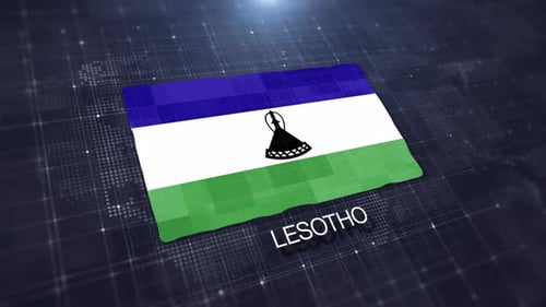 Lesotho Flag Displaying