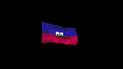 Realistic Waving Flag of Haiti Animation