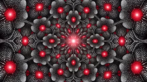 Glowing Red Light Fractal Pattern Art Background