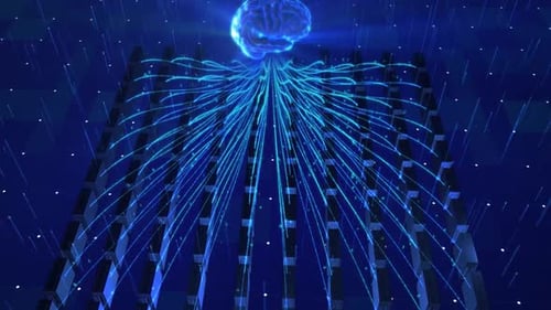 Visualisation futuriste du cerveau et des connexions neuronales
